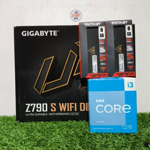 GIGABYTE Z790S WiFi DDR4 ATX - Intel Core i3-13100F - 16GB (2×8) RAM DDR4 3600 MHz - (Bundle)